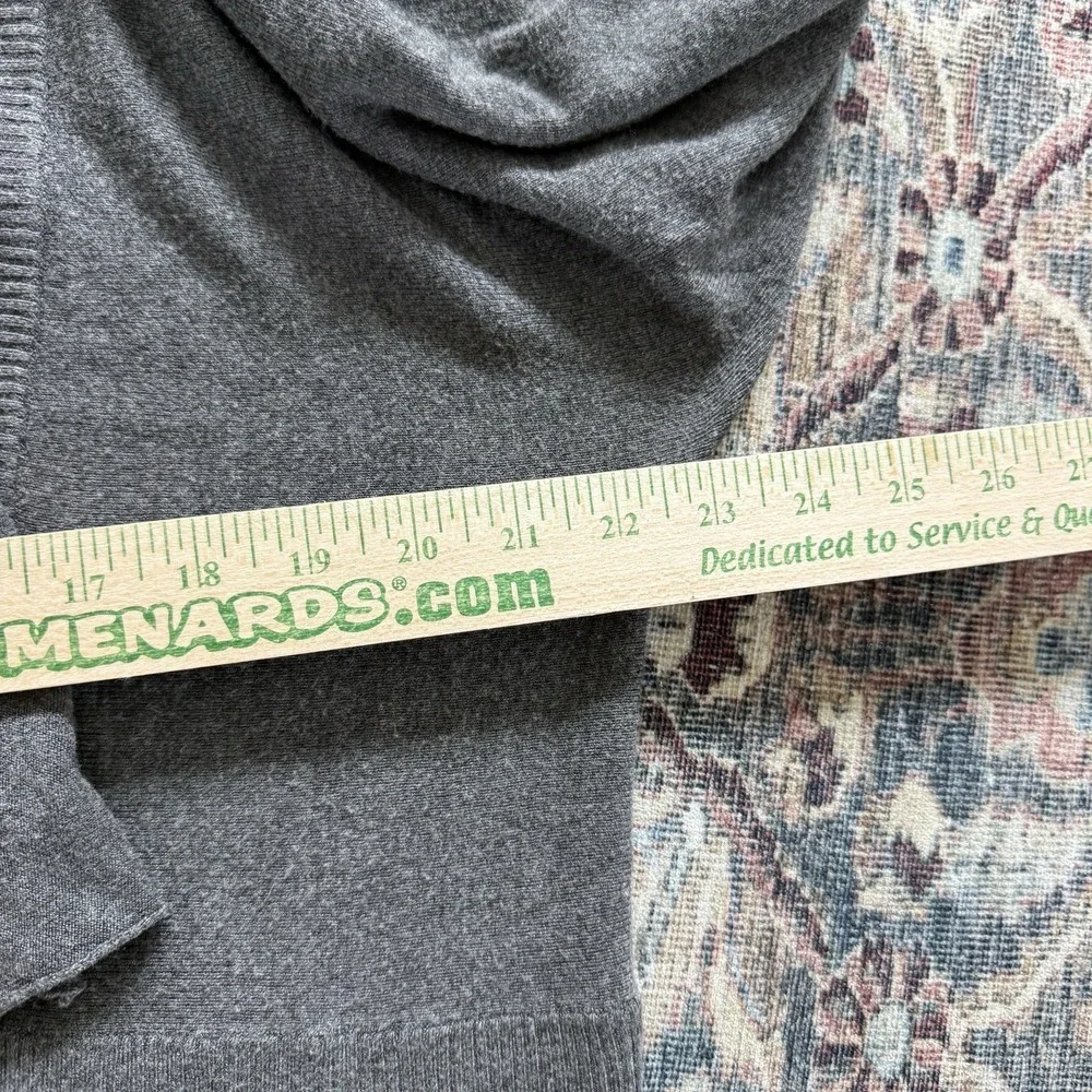 Eileen Fisher Charcoal‎ Gray Waterfall Open Front Cardigan Womens L Drape Knit